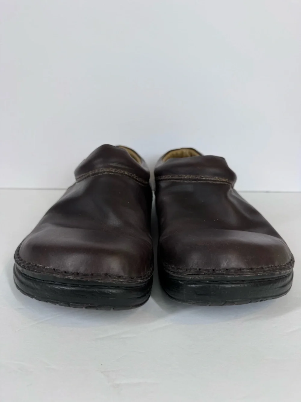 Footprints by Birkenstock Ashby Brown Leather Clog Mule EU 43 US M 10 Minimalist - Picture 3 of 12